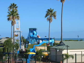 The Semaphore Waterslide Complex looking toward the south